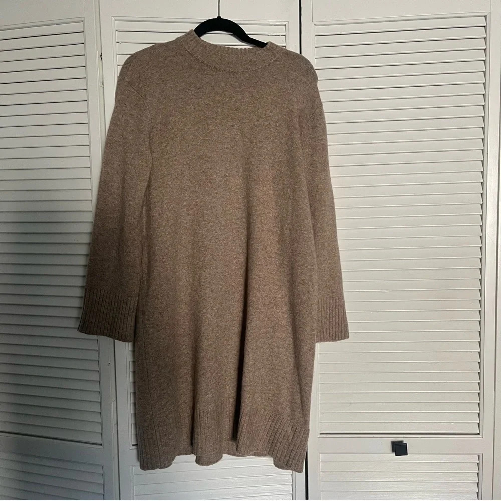Brass clothing sweater dress tan brown wool blend large